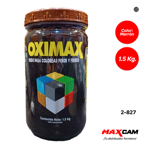 [2-827] OXIDO P/PISO MARRON 1,5 KG OXIMAX 2-827