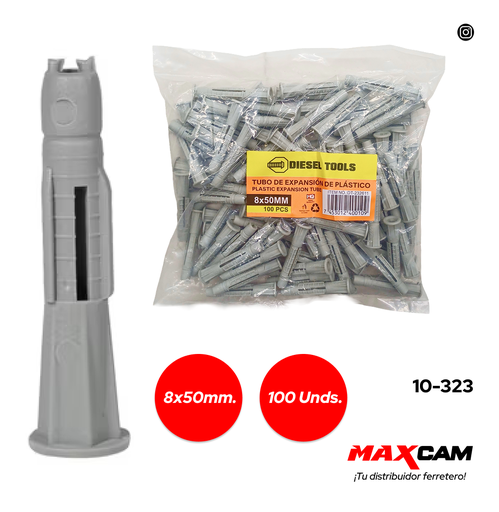 [10-323] RAMPLUG PLAST GRIS 8x50MM x 100 PCS DIESEL T 10-323