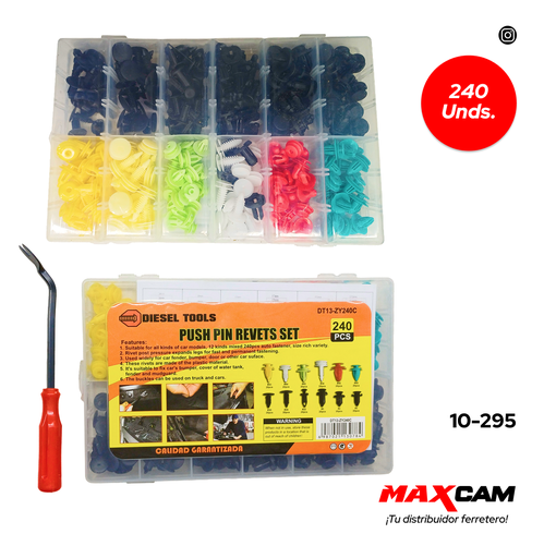 [10-295] SET PIN REMACHES PLASTICO 240 PCS DIESEL T 10-295